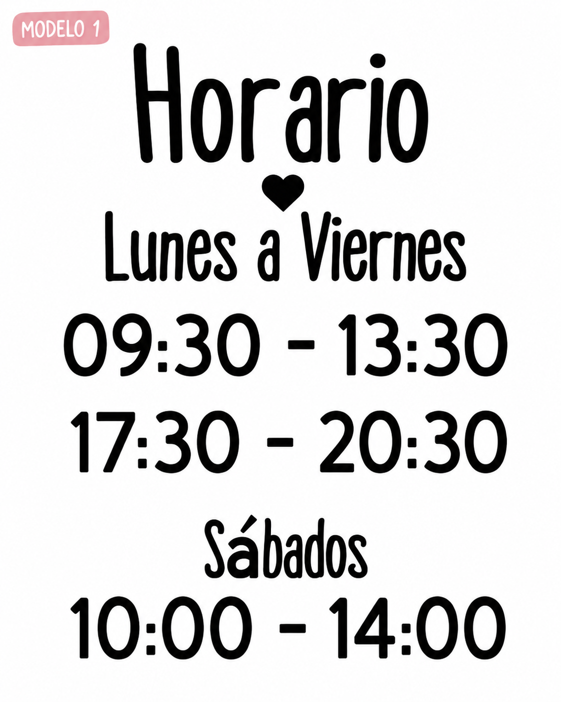 Vinilo Horario Personalizado para Negocios