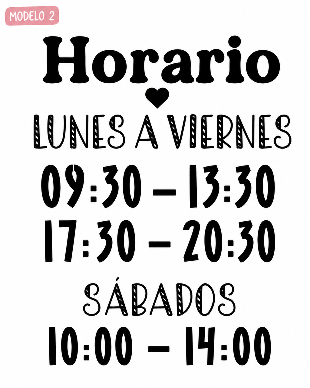 Vinilo Horario Personalizado para Negocios