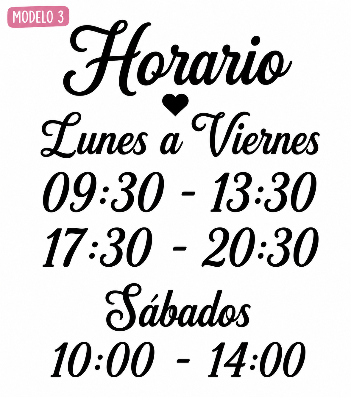 Vinilo Horario Personalizado para Negocios